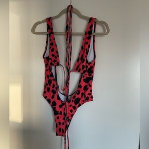 Red ❤️🍒 cheetah one piece swimsuit